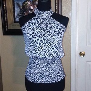 Leopard/cheetah print blouse